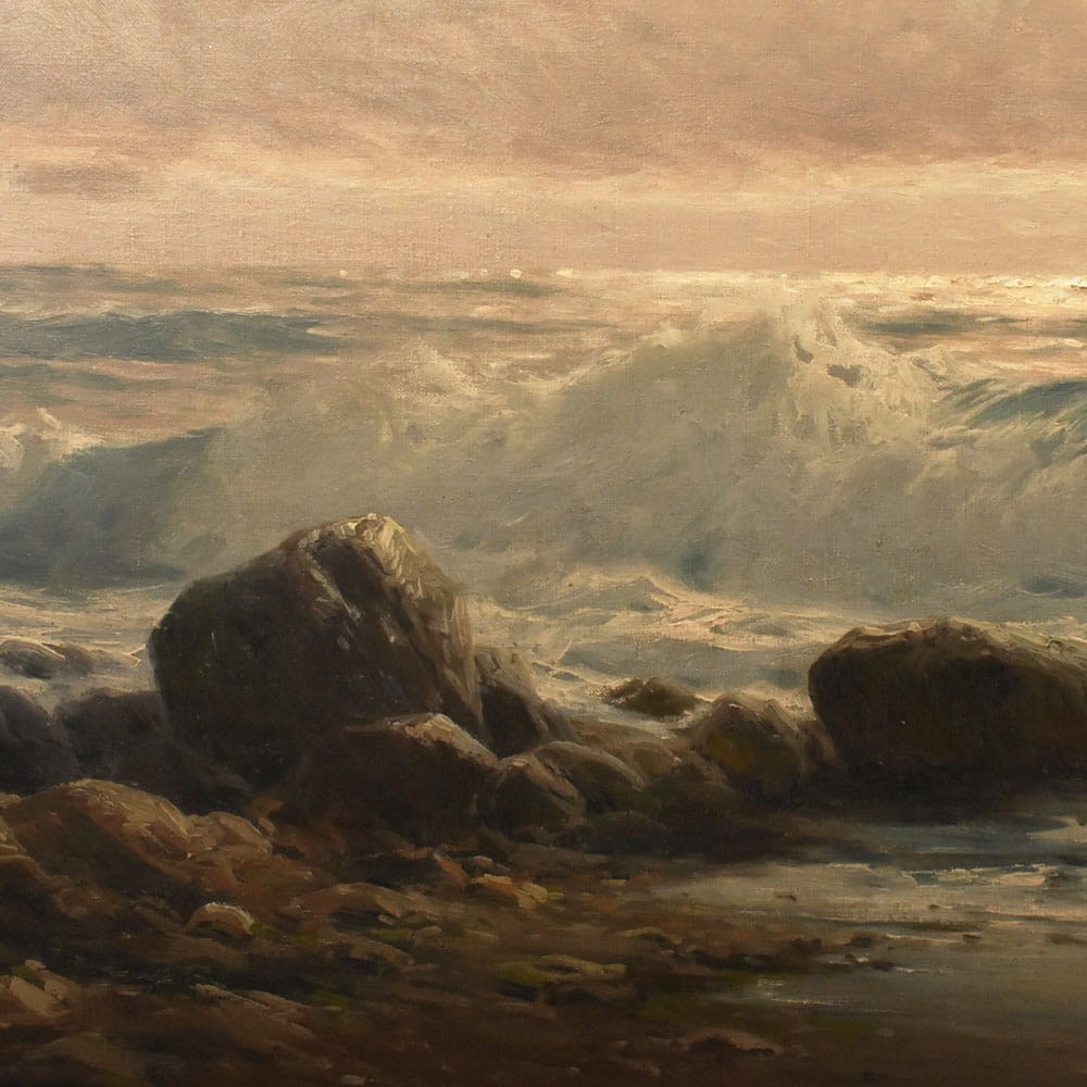 QM786 4a antique painting marine art seascape oil paintig XIX